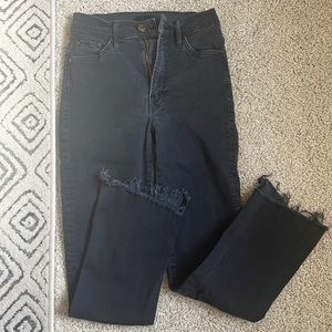 MOTHER midrise dazzler ankle fray jeans